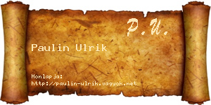 Paulin Ulrik névjegykártya
